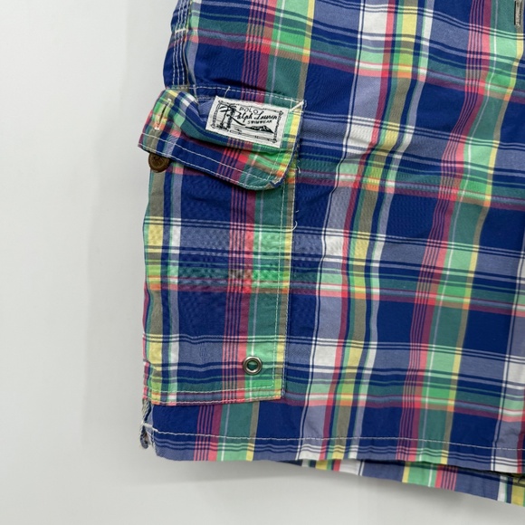 Polo Ralph Lauren Swim Shorts Men Medium Multicolor Plaid Trunks Lined Elastic - Picture 3 of 15